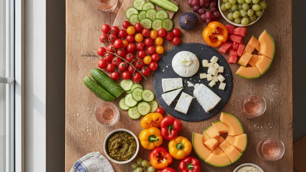Apéro dînatoire léger et végétal pour soirées d'été