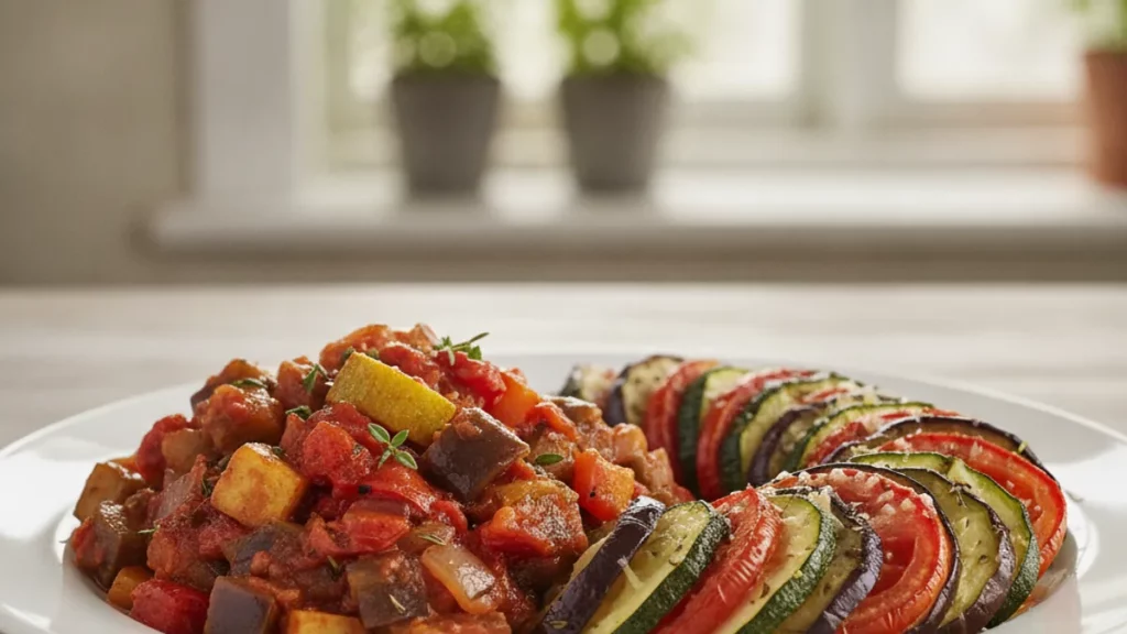 Ratatouille et tian de légumes du soleil, plats colorés et savoureux